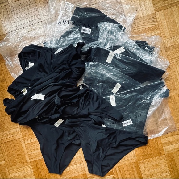 2 Pairs of American Eagle The Classic Bikini Bottoms In Black Size XL NWT - Picture 12 of 14